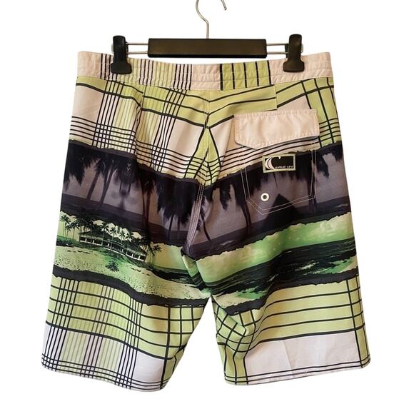 Wave Life Men's XL Swim Board Shorts Green Black Swim Beach Travel Resort NWT - Picture 4 of 11